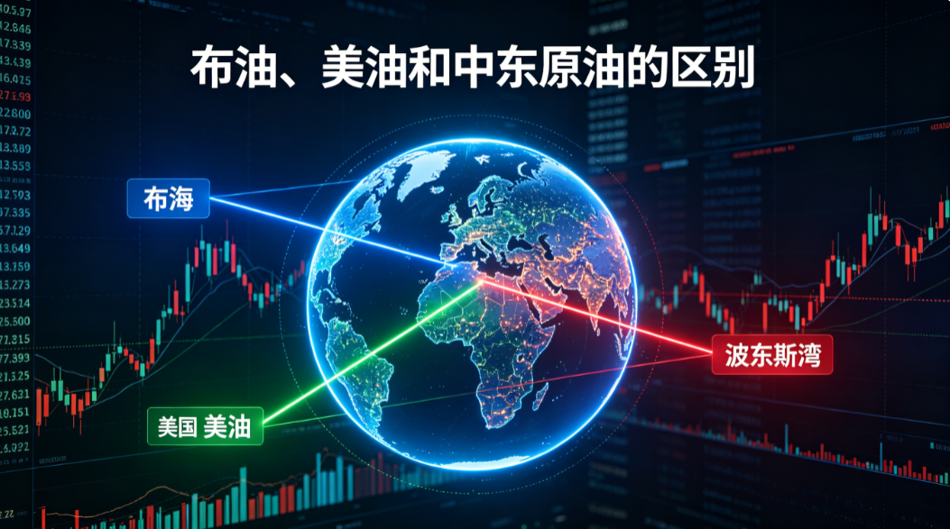 布油、美油与中东原油差异示意图